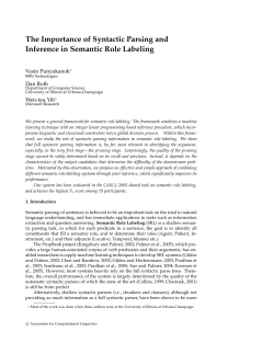 The Importance of Syntactic Parsing and Inference in