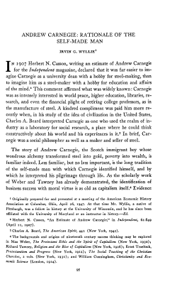 ANDREW CARNEGIE: RATIONALEOF THE