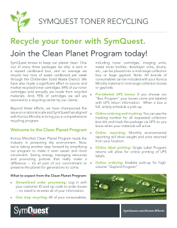 Recycle your toner with SymQuest. Join the Clean Planet Program