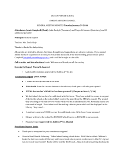 Minutes from PAC meeting January 5 2016