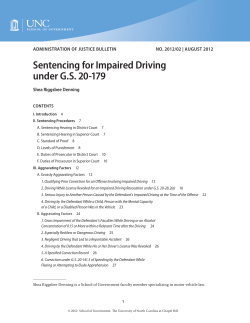 Sentencing for Impaired Driving under G.S. 20-179