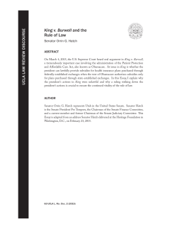 King v. Burwell and the Rule of Law