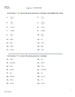 In Exercises 1-18, convert the given percent to a fraction, and