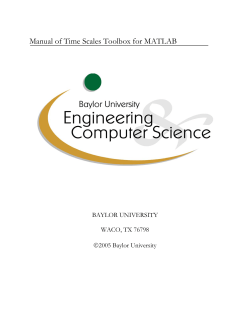 Manual of Time Scales Toolbox for MATLAB