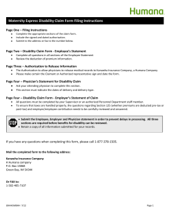 KMG/Humana Maternity Express Disability Claim Form