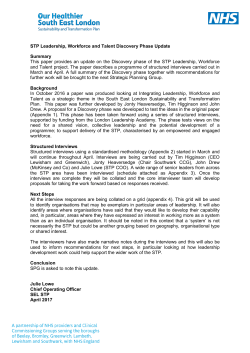 STP leadership and talent discovery