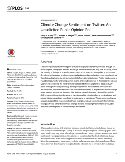 Climate Change Sentiment on Twitter: An Unsolicited