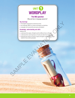 unit 1 Wordplay