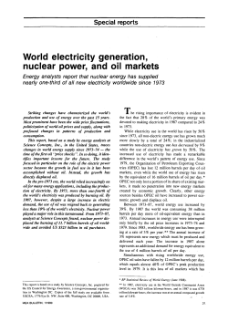 World electricity generation, nuclear power, and oil markets