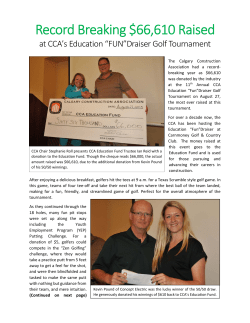 Record Breaking $66610 Raised - Calgary Construction Association