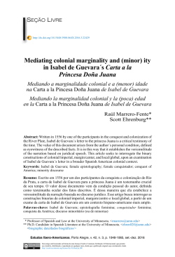 Mediating colonial marginality and (minor) ity in Isabel de Guevara&acute;s