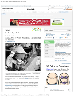 New Clue in Obesity Epidemic Points to Workplace