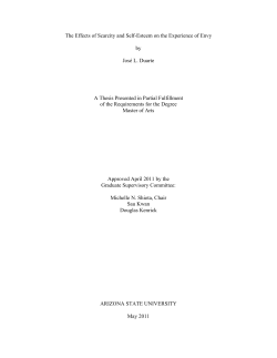 The Effects of Scarcity and Self-Esteem on the Experience of Envy