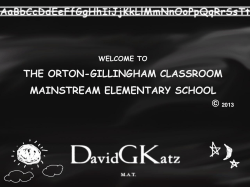 The Orton Gillingham Classroom - M-SPEC