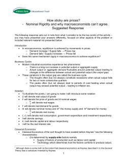 Economics response 10 sticky prices