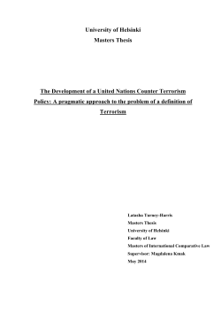 The Development of a United Nations Counter Terrorism