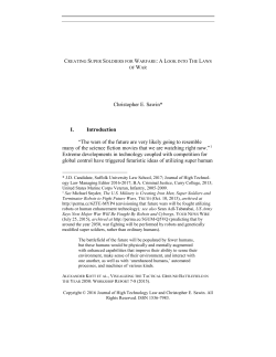 Creating Super Soldiers for Warfare