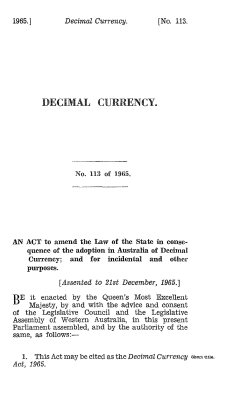 decimal currency. - State Law Publisher