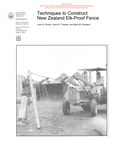 Techniques to Construct New Zealand Elk-Proof Fence