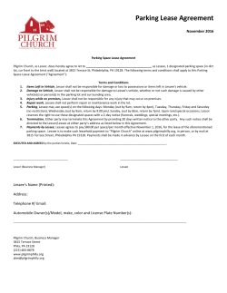 Parking Lease Agreement