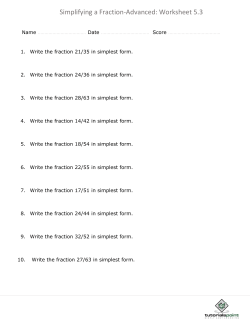Simplifying a Fraction-Advanced: Worksheet 5.3
