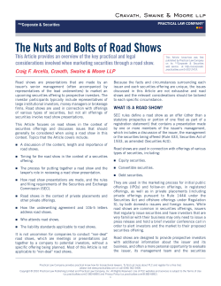 The Nuts and Bolts of Road Shows