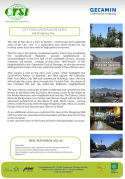 PRICE PER PERSON USD 40 CITY TOUR SANTIAGO