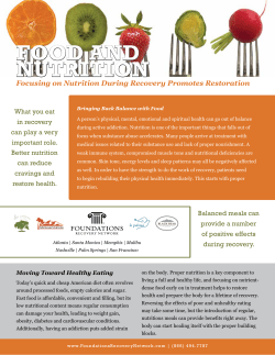 food and nutrition - Foundations Recovery Network