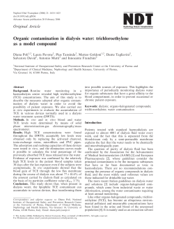 Organic contamination in dialysis water