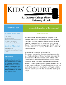 Lesson Plan 3- Branches of Government