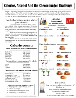 Calories, Alcohol And the Cheeseburger Challenge