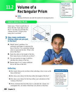 Volume of a Rectangular Prism