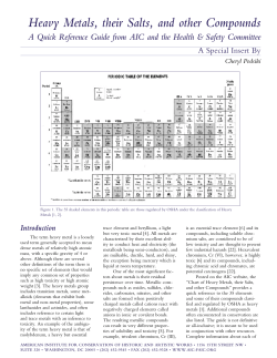 Heavy Metals, their Salts, and other Compounds