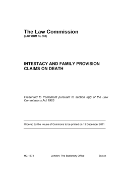 Intestacy and Family Provision Claims on Death
