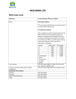 MCB BANK LTD. MCB Credit Cards