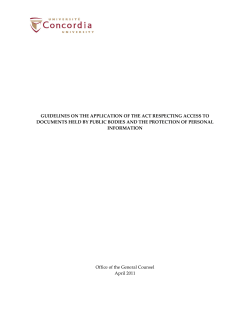 Guidelines on the application of the act respecting access