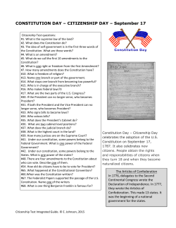 CONSTITUTION DAY - Citizenship Test Integrated Guide