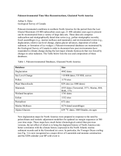 Paleoenvironmental Time Slice Reconstructions, Glaciated North
