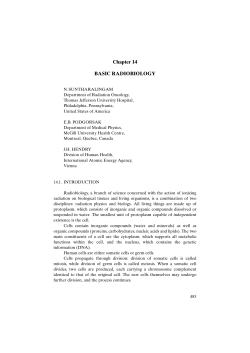 Chapter 14 BASIC RADIOBIOLOGY