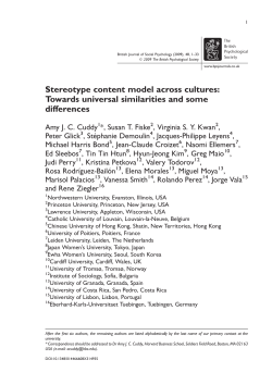 Stereotype content model across cultures