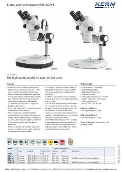 Stereo zoom microscope KERN OZM-5 The high