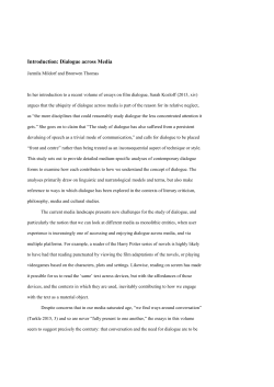 Introduction: Dialogue across Media