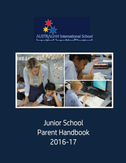 Junior School Parent Handbook 2016-17