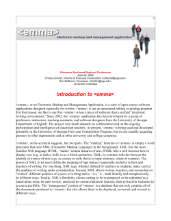 : The Electronic Markup and Management