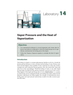 Vapor Pressure and the Heat of Vaporization