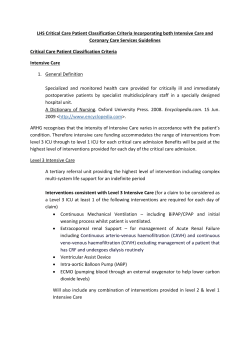 LHS Critical Care Patient Classification Criteria Incorporating both