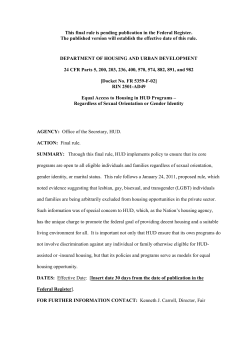 Equal Access to Housing in HUD Programs