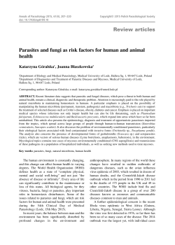 Review articles Parasites and fungi as risk factors for human and