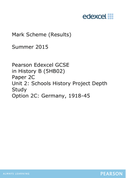 Mark Scheme (Results) Summer 2015 Pearson Edexcel GCSE in