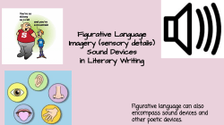 Figurative Language Imagery (sensory details) Sound Devices in